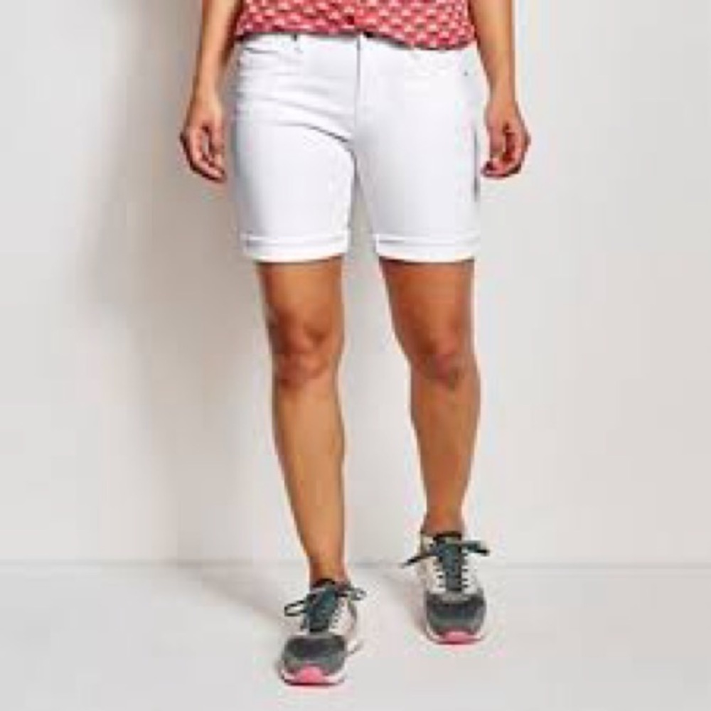 White Mid-Length Women's Shorts